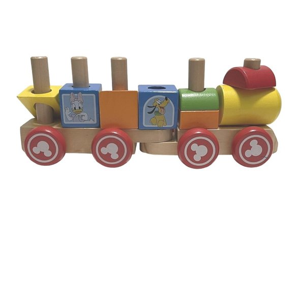 Melissa & Doug Disney Mickey Mouse & Friends 10 pc. wooden stacking train set - Picture 2 of 6